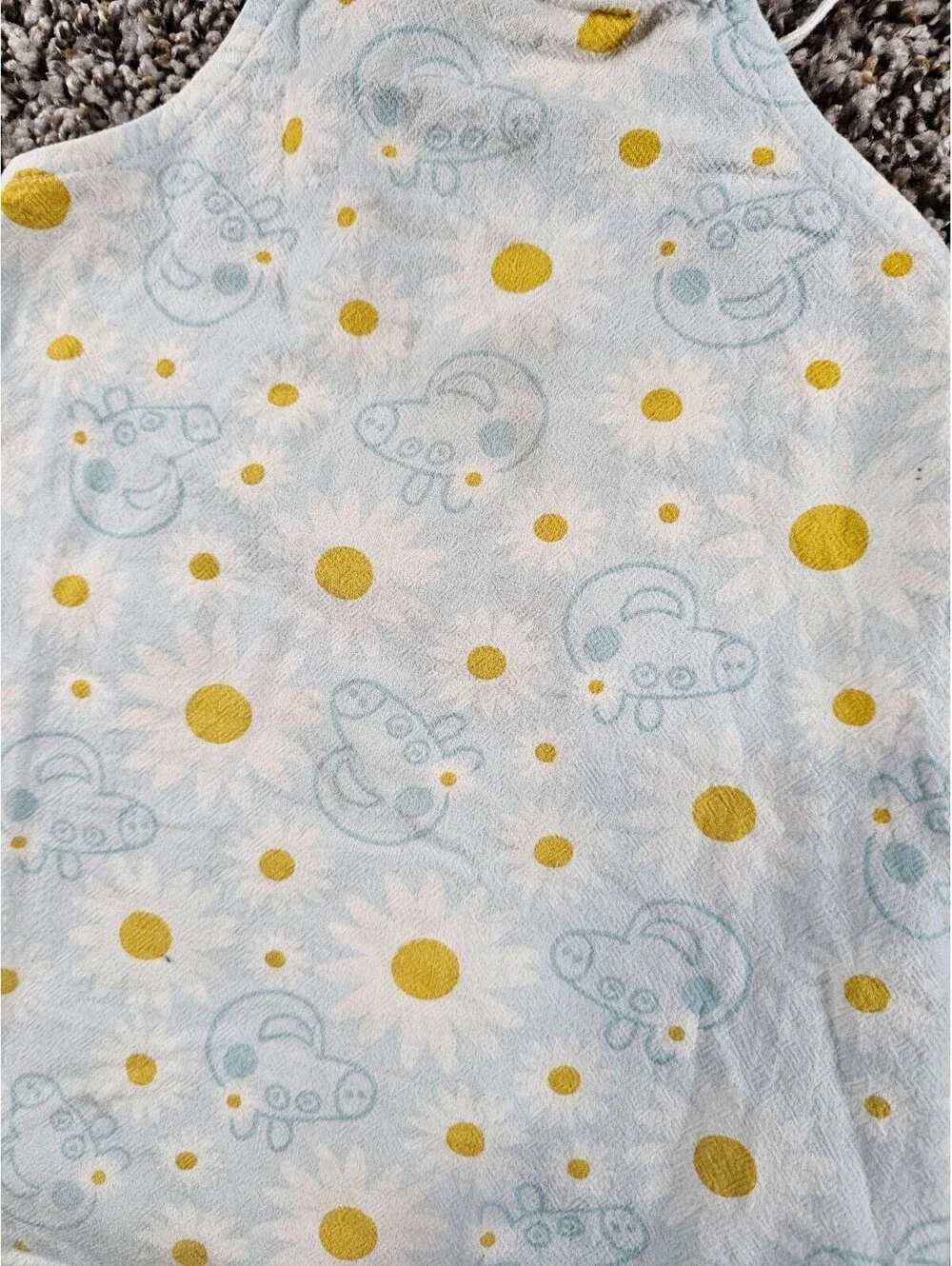 Peppa Pig Toddler Girls Sz 2T Sleeveless Summer Dress Blue Yellow Sundress